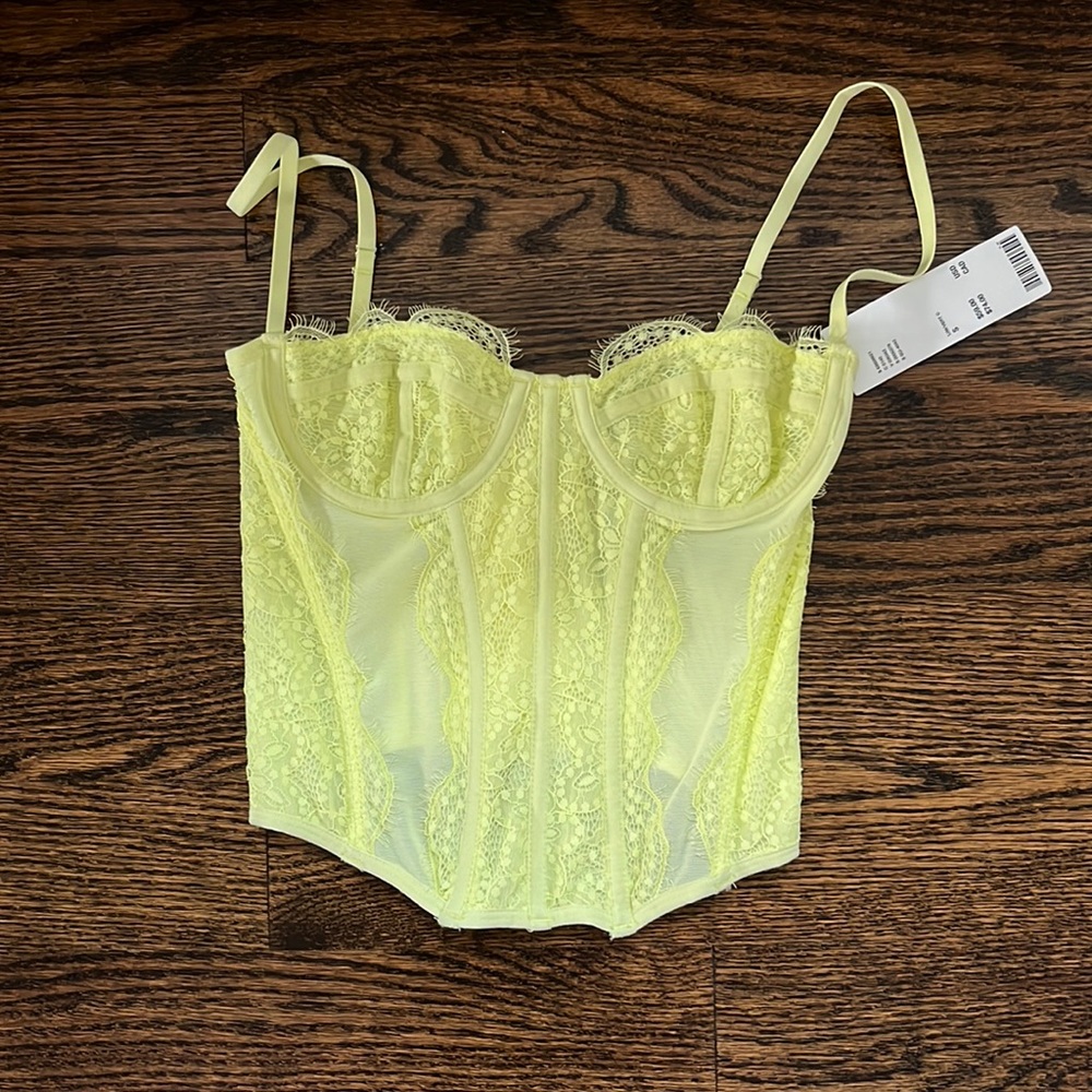 Urban outfitters Out From Under Modern Love Corset, yellow, small, tags still on